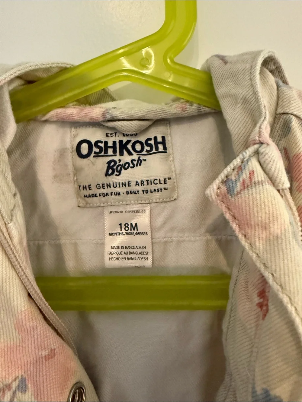 OshKosh Bgosh hooded floral